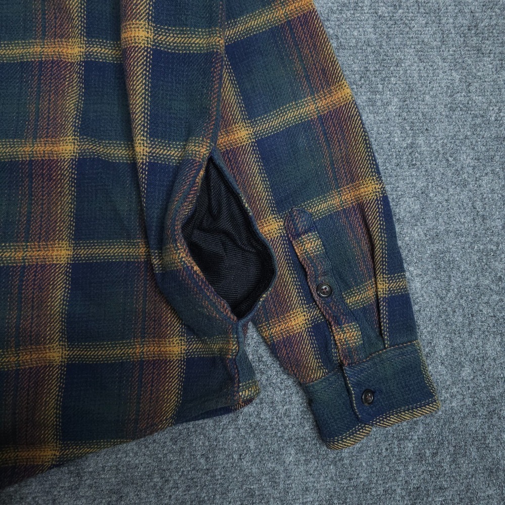 Orvis Flannel Shirt Jacket Mens Large Heavyweight Plaid Button Up Long Sleeve - Picture 6 of 10